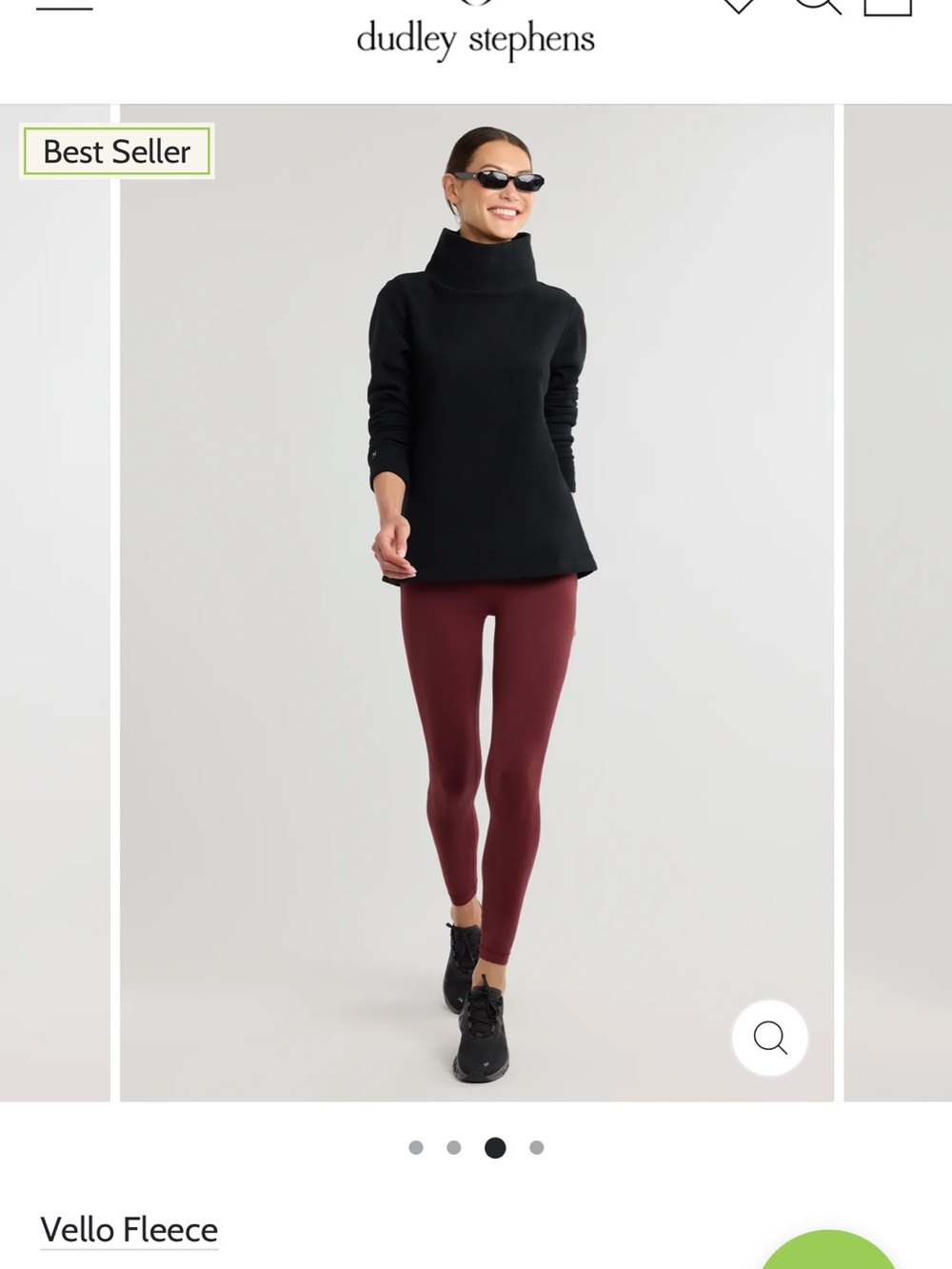 Dudley Stephens Black Vello Fleece Funnel Turtleneck Sweater
